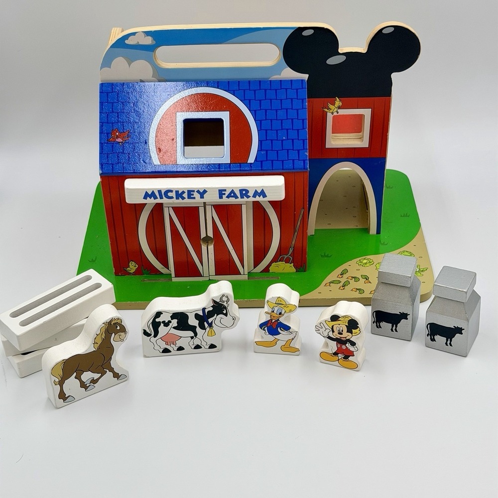 Melissa & Doug Disney Mickey Mouse Clubhouse On The Farm Wooden Barn Playset - Picture 2 of 10
